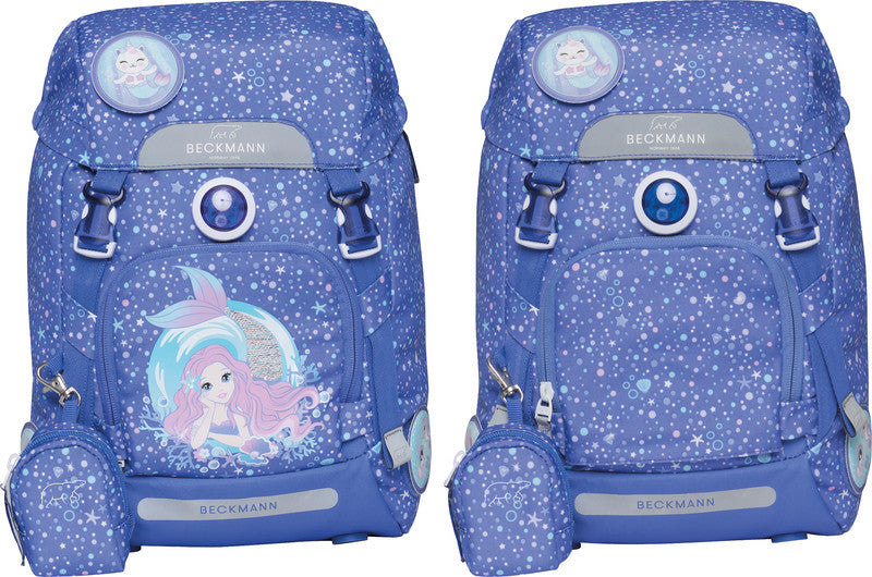 Beckmann Classic Schulrucksack 1st – Aquagirl – mit Leuchteffekt – 22 l, 24,0×37,0×25,0 cm