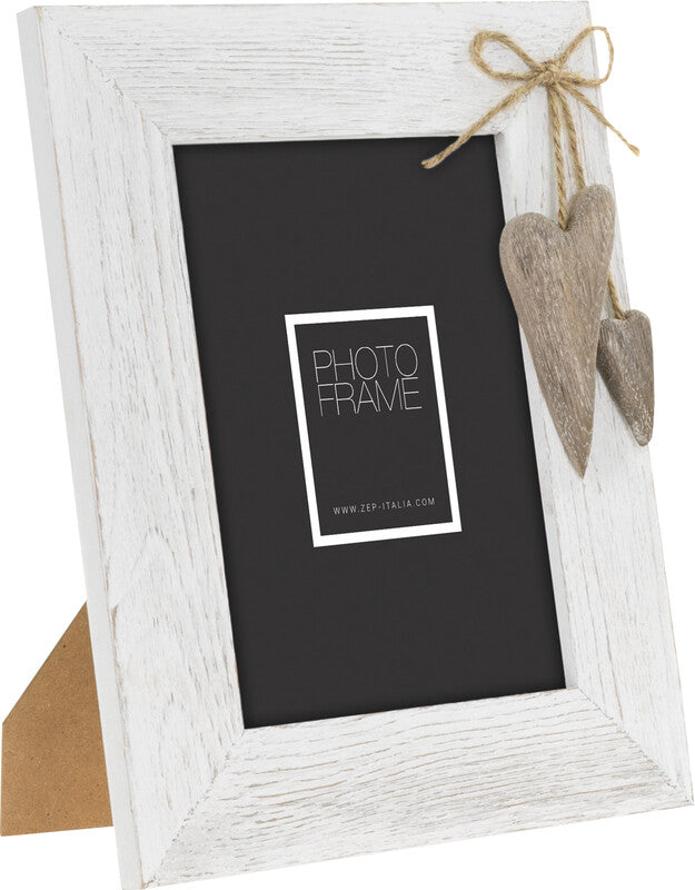 ZEP Bilderrahmen Lille, Holz, Weiss, 23 × 28 cm, für 15 × 20 cm, mit Aufsteller und Aufhänger