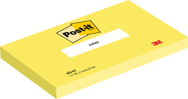 Post-it Haftnotizen – 127×76 mm – Neongelb, 100 Blatt, PEFC