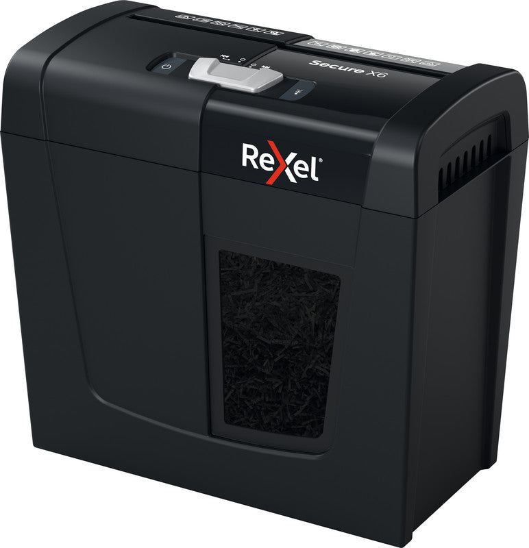 Rexel Secure X6 – Aktenvernichter, DIN P-4, Partikelschnitt 4 × 40 mm, 6 Blatt, 10 l, A4