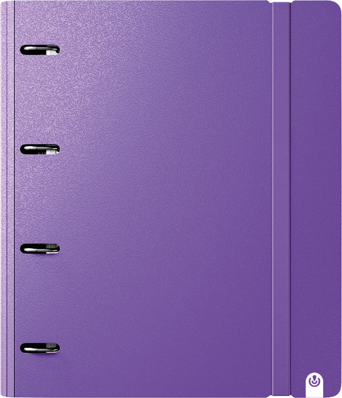 Carchivo Ringbuch – A4 Hochformat – 4-Ring, Ø 35 mm, Rücken 40 mm – Violett, Kunststoff, mit Raumsparösen