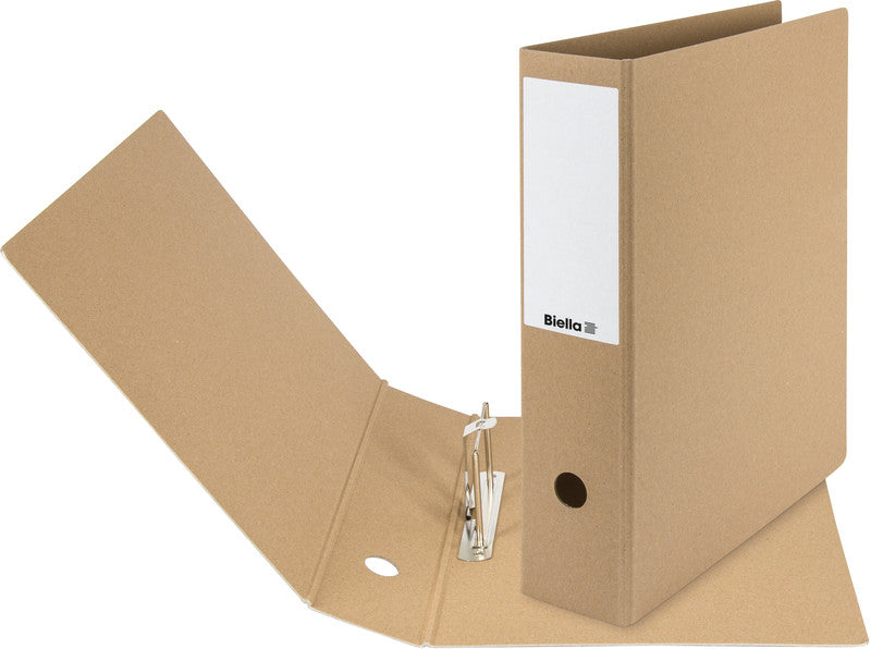 Biella Archiv-Ordner – A4 – Rücken 70 mm – Braun, Karton, mit Griffloch