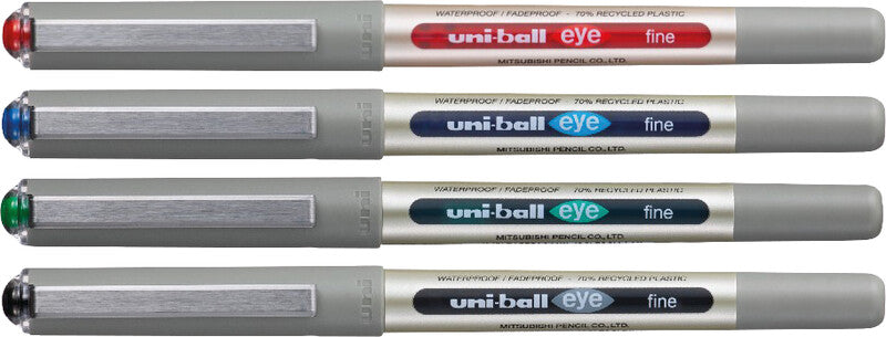 Uni-Ball eye fine ECO – Tintenroller, dokumentenecht, mit Kappe, 0,5 mm, schwarz