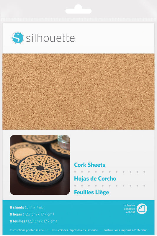 Silhouette Korkpapier – für Silhouette Schneideplotter – 127 × 178 mm – Beige – 8 Blatt