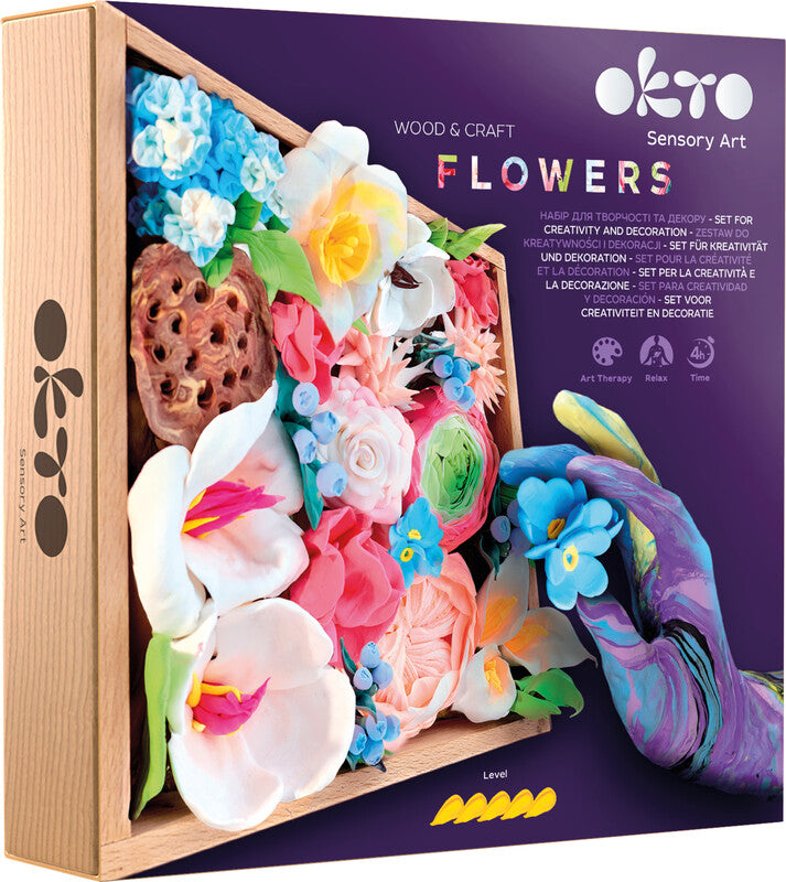 Okto Sensory Art – Modelliermasse-Set Flowers – ab 14 Jahren – 36 Modelliermassen – 210 × 210 mm