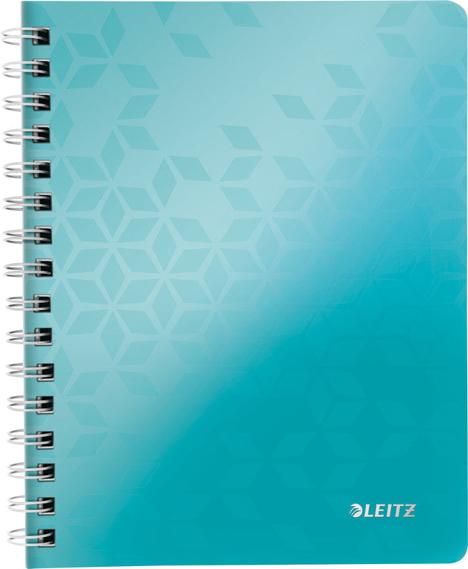 Leitz Collegeblock – A5 – 80 Blatt – 80 g/m² – Doppelspirale, Stiftschlaufe, Einstecktasche, Türkis, FSC