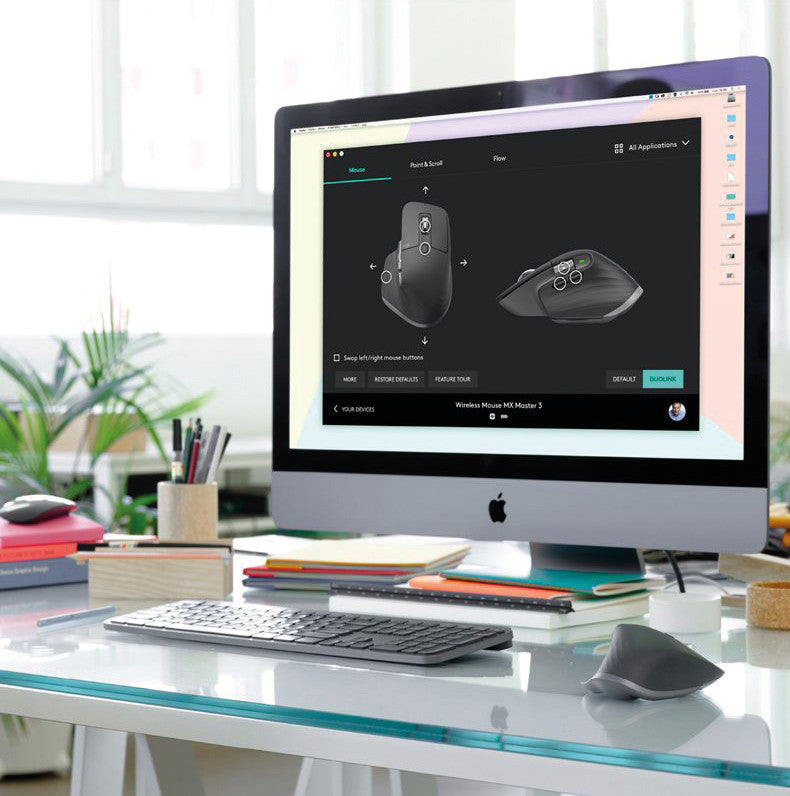 Logitech MX Master 3S Ergonomische Maus – kabellos, 7 Tasten, Easy-Switch, Batterieladeanzeige, Grau