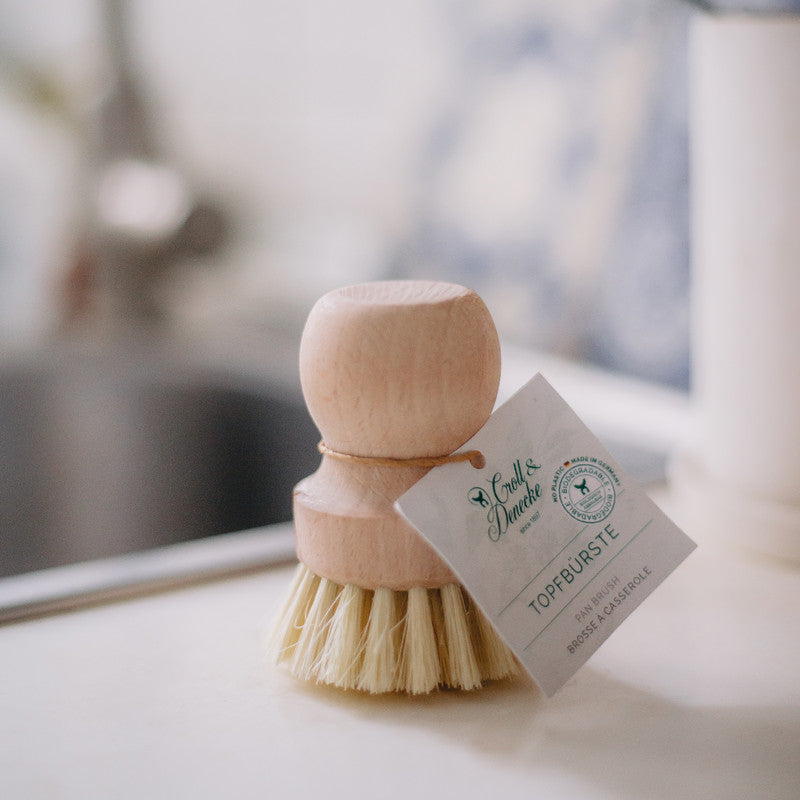 Croll+denecke Croll & Denecke Topfbürste – 8 × 6 × 6 cm, Sisal, Buche, für Pfannen & Töpfe