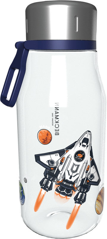 Beckmann Trinkflasche Classic – 4 dl – Kunststoff, Schraubverschluss, auslaufsicher – Space Mission
