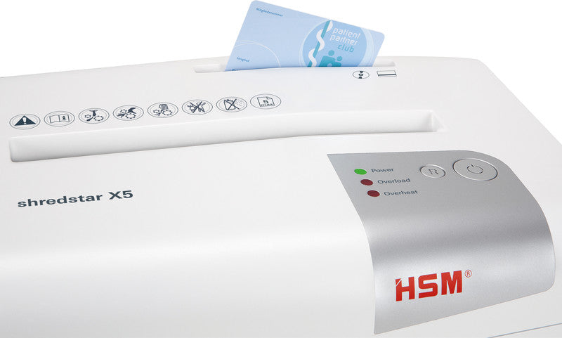HSM shredstar X5 – Aktenvernichter, DIN P-4, Partikelschnitt 4,5 × 30 mm, 5 Blatt, 18 l, A4