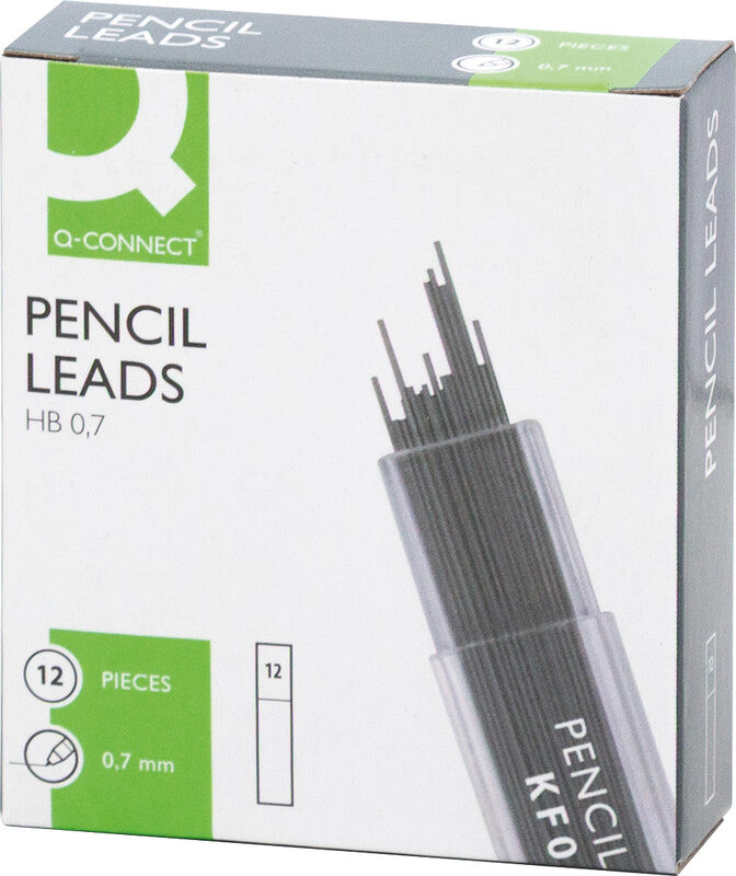 Q-CONNECT Bleistiftminen – Grau, 0,7 mm, HB, 12 Stk.