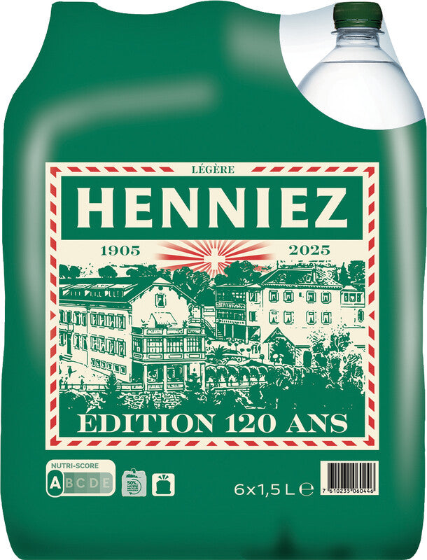 Henniez Mineralwasser PET – 6 × 1,5 l, leicht prickelnd