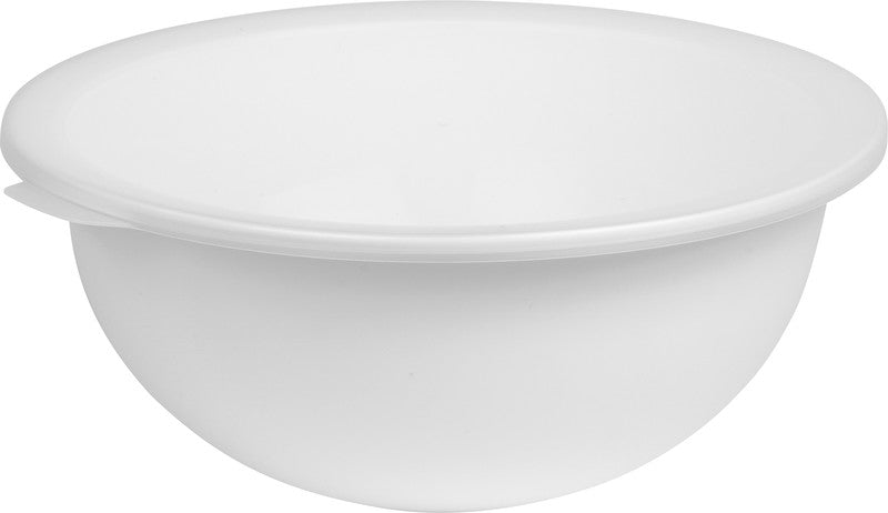 Rotho Schüssel Caruba – 4,8 l, 32,2 × 30,5 × 13,3 cm, Kunststoff, Weiss, mit Deckel, spülmaschinenfest, BPA-frei
