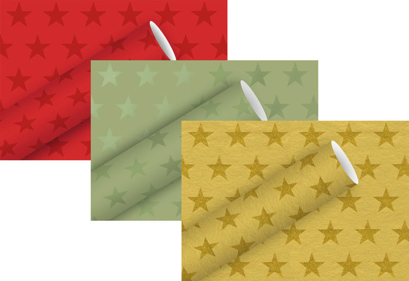 Braun + company Geschenkpapier – Sterne, Weihnachten – aluminiumbedampftes Papier – 700 × 1500 mm