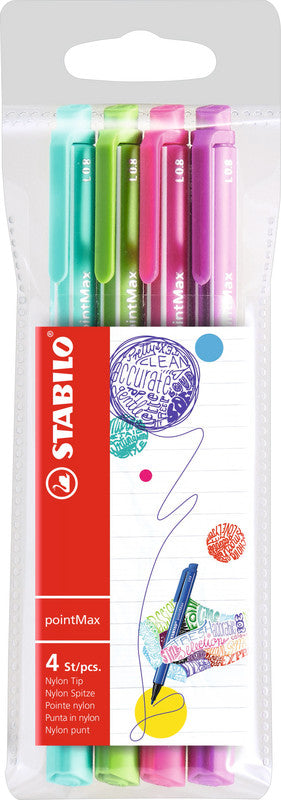 STABILO Faserschreiber, Strichbreite 0,8 mm, 4 Farben