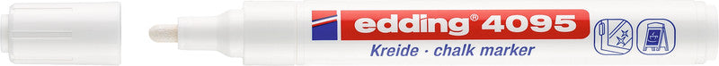 Edding Kreidemarker 4095 – Rund, 2–3 mm – 5er-Set, Farben sortiert (weiss×2, neongelb, …)