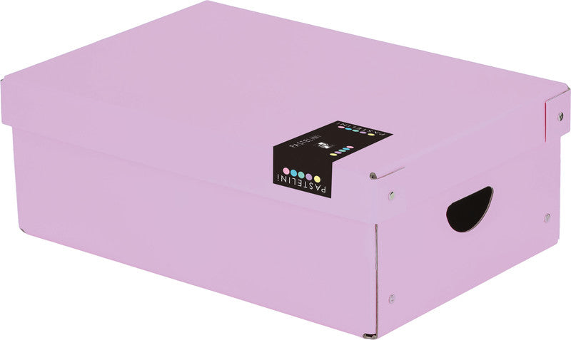 Pastelini Archivschachtel A4 – mit Deckel, mit Griffloch, 240 × 90 × 355 mm, violett, Karton