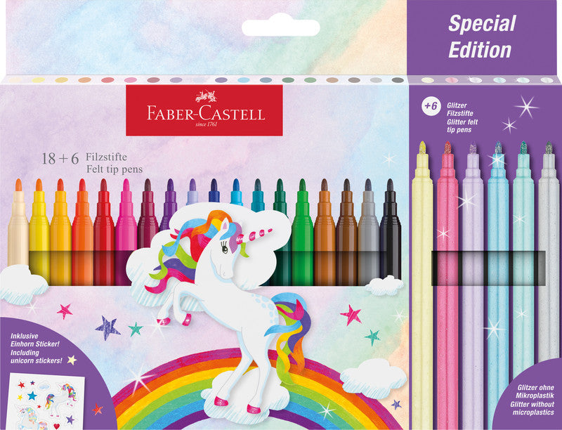 Faber-Castell Filzstifte, Strichbreite 1 mm, 24 Farben