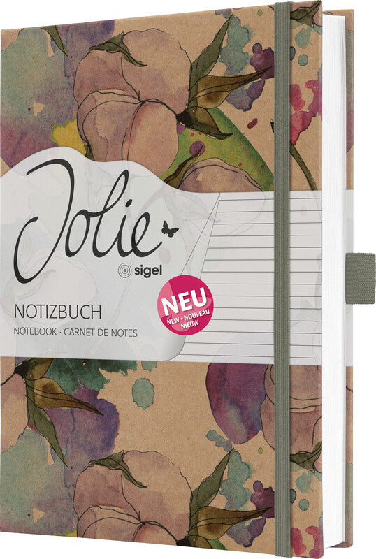 Sigel Notizbuch A5, liniert, Fadenheftung, Karton, 192 Seiten, 100 g/m² – mehrfarbig