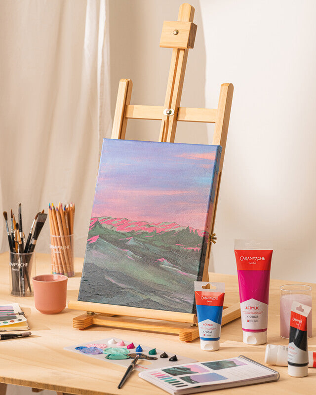 Caran d-Ache Caran d'Ache Acrylfarbe – Schwarz – 80 ml, Tube – für Leinwand, Stoff, Papier