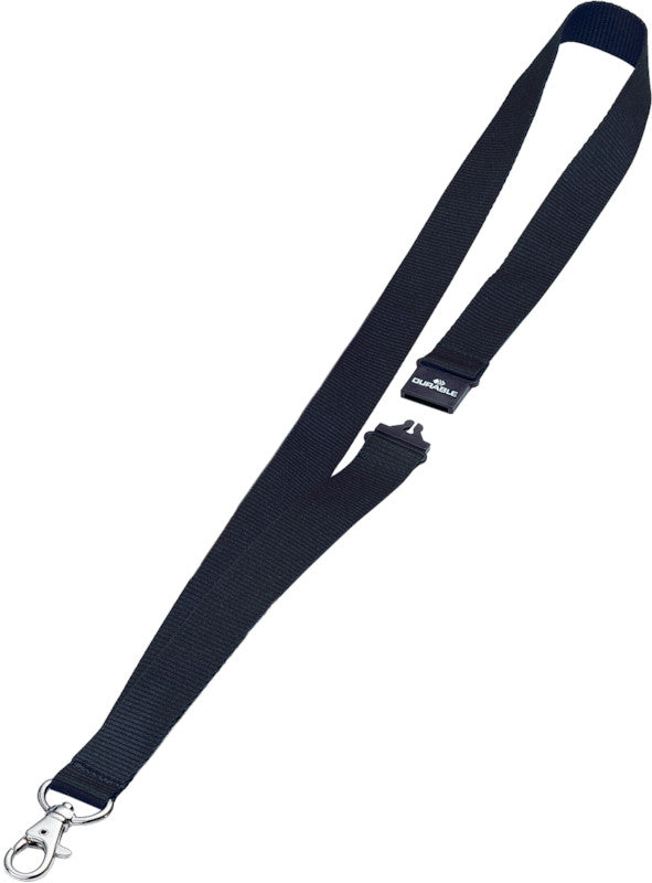 Durable Schlüsselanhänger Textilband – schwarz, Kunststoff, B 20 × H 440 mm, 10 Stk.