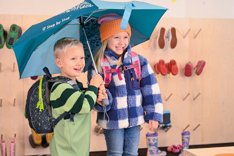 Step by Step Kinderregenschirm Doppler – Ø 50,5 cm, L 22,5 cm – Petrol – Magic Rain – Kunststoff/Metall