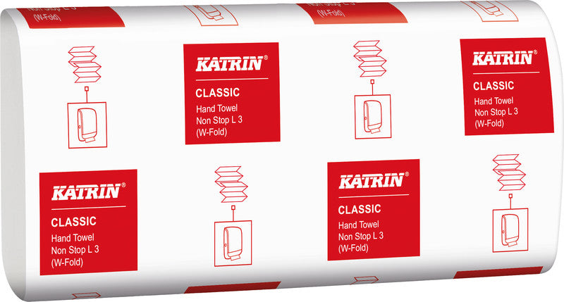 Katrin Falthandtuch – W-Falz, 3-lagig, Recycling-Zellstoff, Weiss, 240 × 320 mm, für Katrin Inclusive Medium