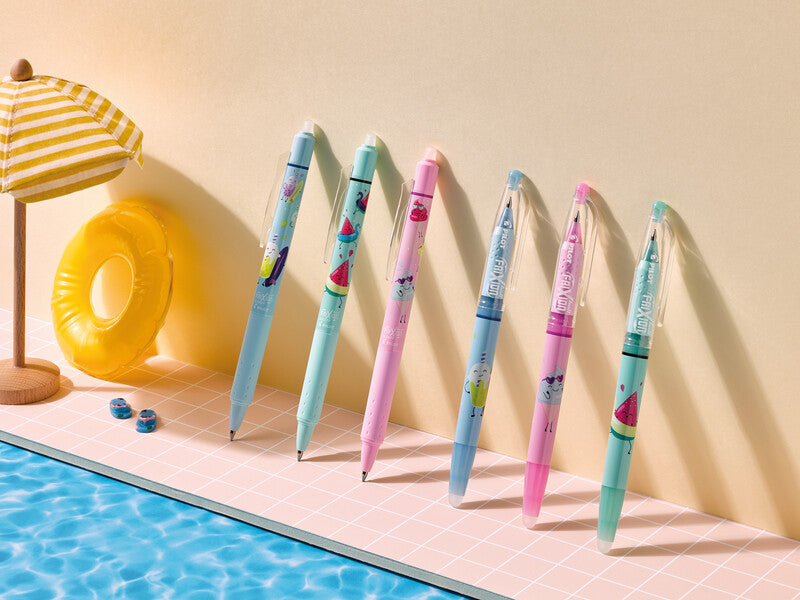 Pilot FriXion Ball Pool Party – Radierbarer Tintenroller-Set, 0,7 mm, Schwarz/Violett/Blau, 3er Blister