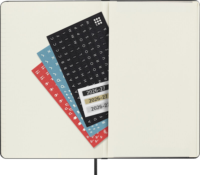 Moleskine Agenda – 1 Woche/2 Seiten, gebunden, 9 × 14 cm, 2027, schwarz, FSC