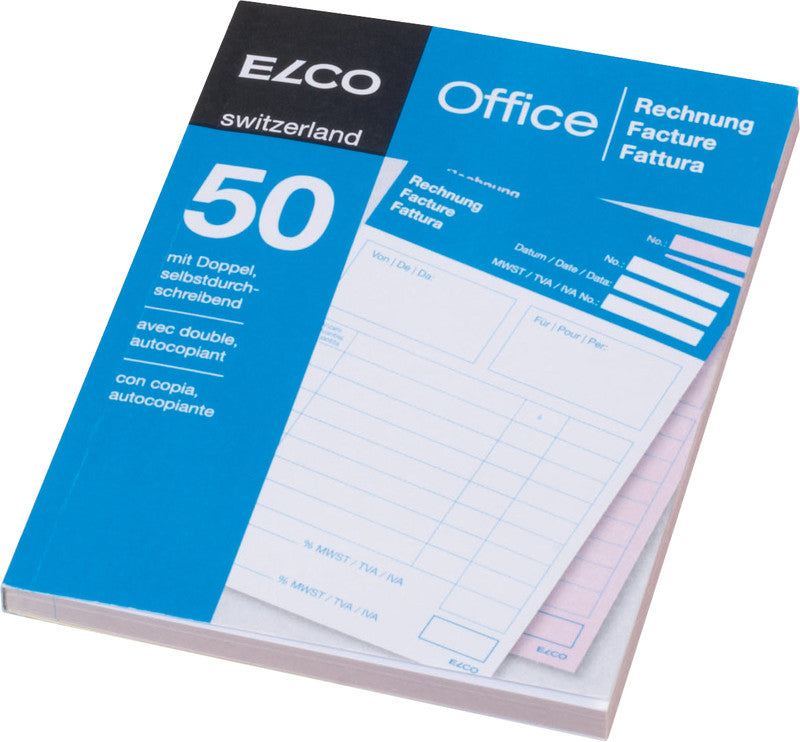 Elco Formularblock – Rechnung, mehrsprachig, 50 Blatt, A5