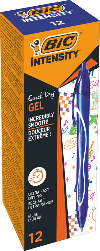 BIC Gel-ocity Quick Dry Gelschreiber – blau, 0,7 mm, schnelltrocknend, Druck, nachfüllbar