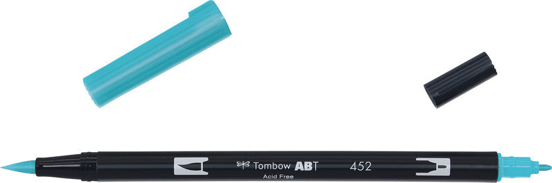 Tombow Brush Pen ABT – Pinselspitze 3-10 mm, Feinspitze 0,3 mm – Prozessblau – wasservermalbar