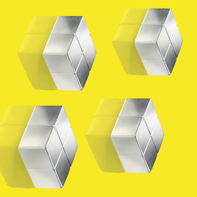 Sigel Magnetwürfel – silber, 20 × 10 × 20 mm, 4 Stück