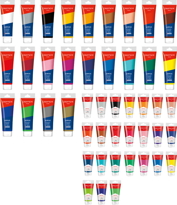 Caran d-Ache Caran d'Ache Acrylfarbe – Schwarz – 80 ml, Tube – für Leinwand, Stoff, Papier