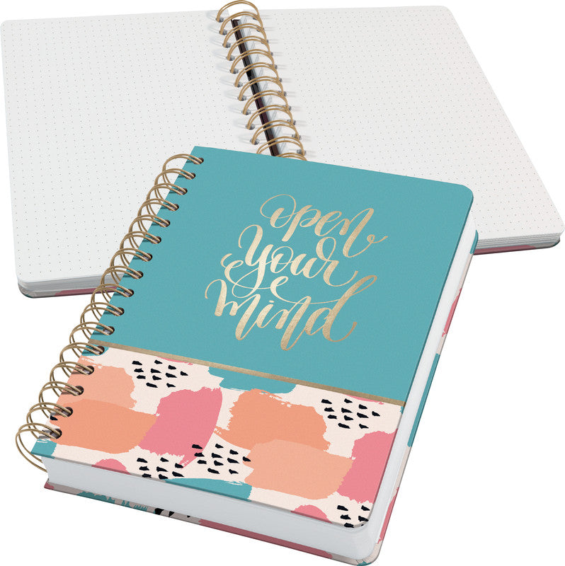 Sigel Notizbuch, punktkariert, Spiralbindung, Hardcover, 240 Seiten, perforiert, 120 g/m² – mehrfarbig