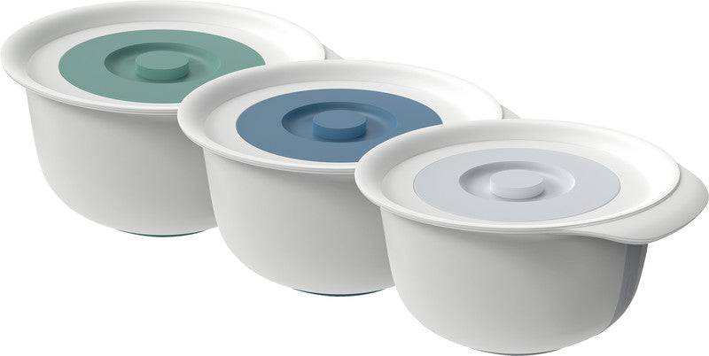 Rotho Rührschüssel Fresh – 4 l – mit Deckel, Henkel & Spritzschutzring – PP – grün – 26,8 × 14,2 × 28,8 cm