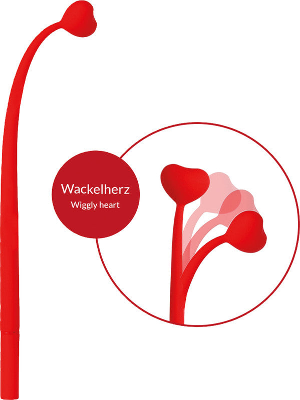 Trendhaus Wackelherz Heartbeat – Tintenroller, mit Kappe, 0,5 mm, schwarz, für Linkshänder