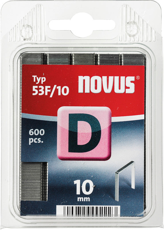 Novus Heftklammern – für Novus Heftpistole J-29 – 10 mm – Metall, silber – 600 Stk.