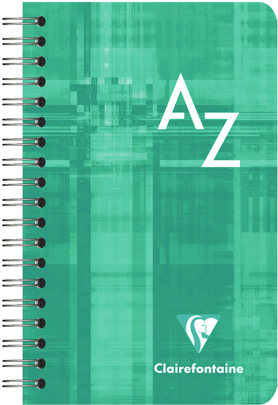 Clairefontaine Spiralheft A7, Register A–Z, kariert 5 mm, Karton, 50 Blatt, 90 g/m² – farbig sortiert