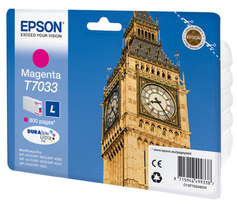 Epson Tintenpatrone T7033, Magenta – für Inkjetdrucker/Multifunktionsgeräte