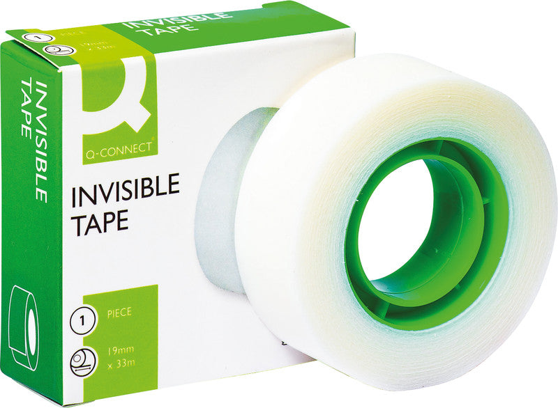 Q-Connect Büro-Klebeband – matt, 19 mm × 33 m, transparent, Kern Ø 27 mm, 8 Rollen