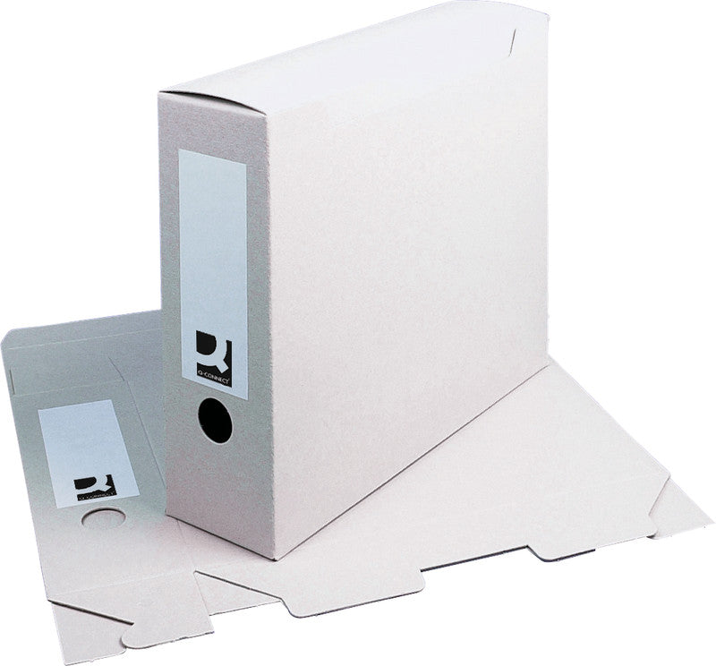 Q-Connect Archivschachtel A4 – 338 × 274 × 93 mm, grau, Karton, 5er Pack