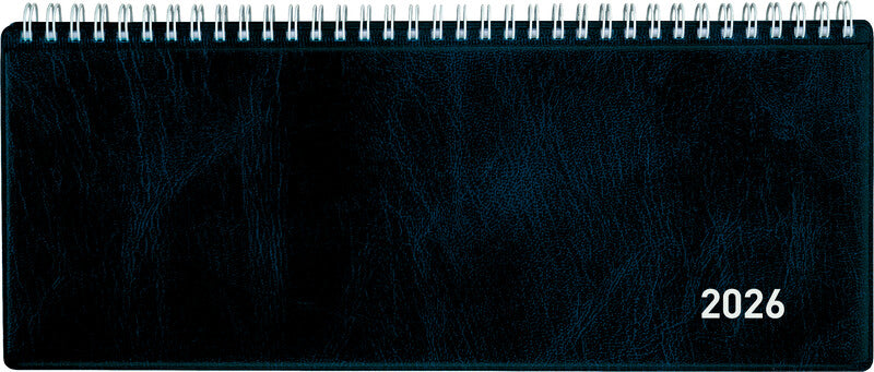 Biella Seplana Agenda – 1 Woche/2 Seiten, Spiralbindung, 29,8 × 11,7 cm, Jan–Dez, Dunkelblau, FSC