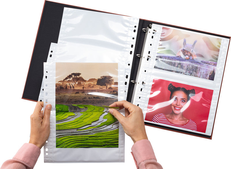 HERMA Sichtmappe 13×18 cm quer – 10er-Pack, Weiss, Kunststoff, glänzend