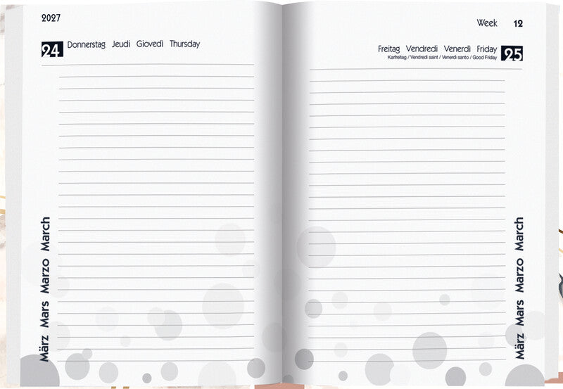 Biella mydiary Schüleragenda – 1 Tag pro Seite, gebunden, 12 × 16,5 cm, Aug–Jul, Abstract, FSC