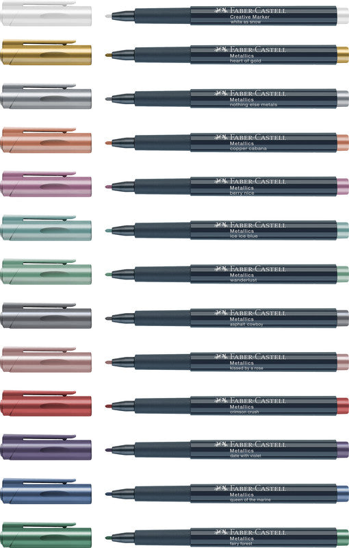 Faber-Castell Non-Permanent-Marker Creative – Rundspitze 1,5 mm – Weiss wie Schnee – trocken abwischbar
