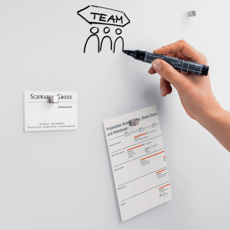 Sigel Whiteboard – 91 × 46 cm, Glas, magnetisch, Wandmontage, inkl. Magnete, Montagesatz