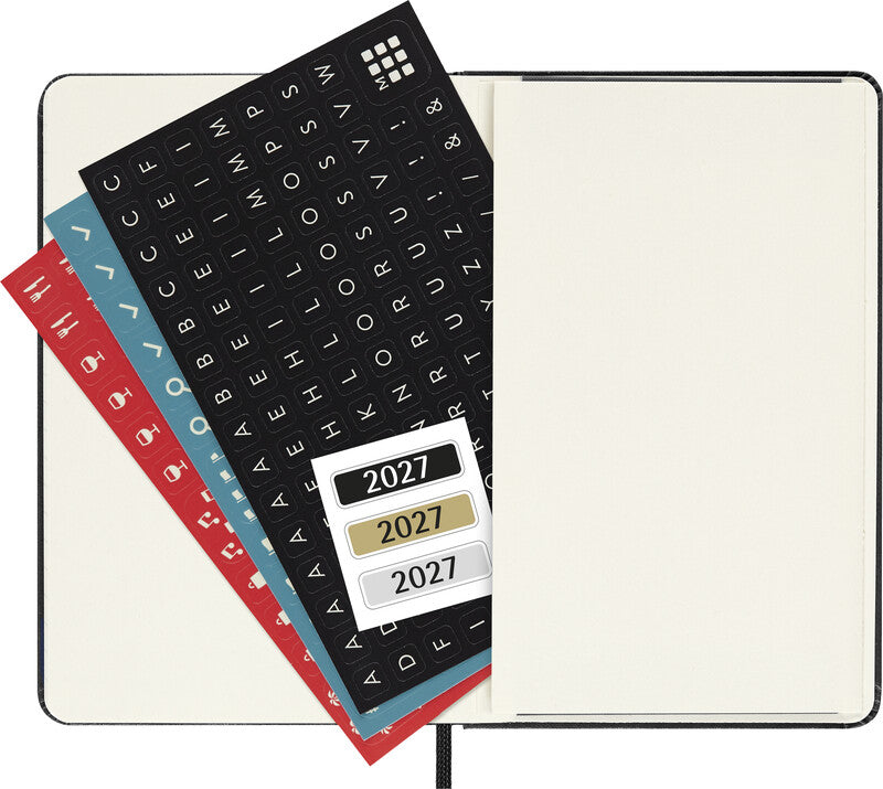 Moleskine Taschenagenda Daily – Tagesagenda 2027, 1 Tag/1 Seite, 9 × 14 cm, Hardcover, Englisch, Schwarz