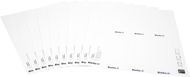 Biella Endlos-Kartonschilder (nicht klebend), 51 mm × 145 mm, für Bundesordner und andere, Rückenbreite 70 mm
