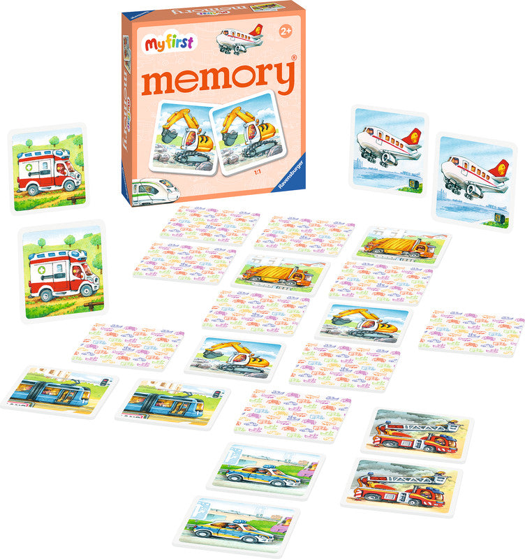 Ravensburger Memory My First Memory Extra Gross Fahrzeuge – 2–4 Spieler, ab 2 J., d/f/i/e, 24 Karten